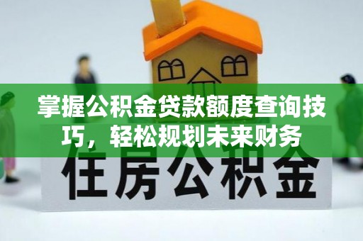 饶河掌握公积金贷款额度查询技巧，轻松规划未来财务