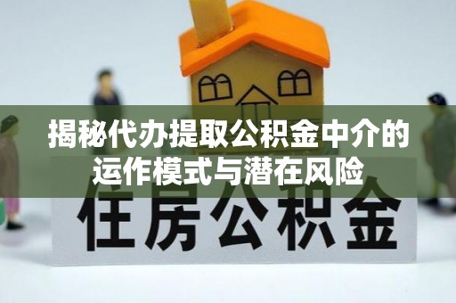饶河揭秘代办提取公积金中介的运作模式与潜在风险